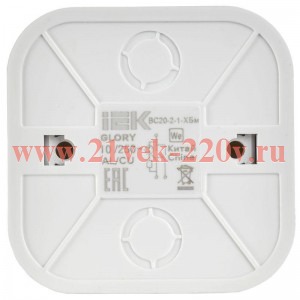 Выключатель 2-кл. ОП GLORY ВС20-2-1-ХБм 10А с индикацией бел. матов. IEK EVH21-K01M-10