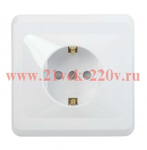 Розетка 2P+E Schuko со шторками ИЭК ВЕГА 16А белый (РСш10-3-ВБ) ERV14-K01-16-DM