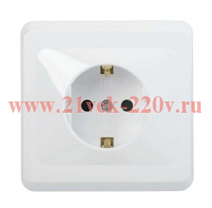 Розетка 2P+E Schuko без шторок ИЭК ВЕГА 16А белый (РС10-3-ВБ) ERV11-K01-16-DM
