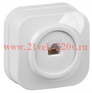 Розетка телефонная открытой установки RJ11 РТ20-ХБ GLORY IEK белый ETH10-K01