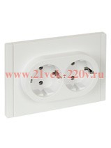 Розетка 2-я с заземлением в сборе ИЭК FORTE&PIANO FP224 16А автозажим белый FP-R21-16-1-K01