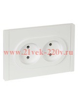 Розетка 2-я без заземления в сборе ИЭК FORTE&PIANO FP226 10А автозажим белый FP-R20-10-1-K01