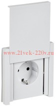 Розетка с заземлением ИЭК FORTE&PIANO FP221 16А шторки крышка винтовой зажим IP44 белый FP-R16-16-44-K01