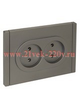 Розетка 2-я без заземления в сборе ИЭК FORTE&PIANO FP526 10А автозажим сталь FP-R20-10-1-K46