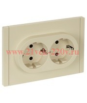 Розетка 2-я с заземлением в сборе ИЭК FORTE&PIANO FP424 16А автозажим ваниль FP-R21-16-1-K10