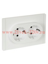 Розетка 2-я с заземлением в сборе ИЭК FORTE&PIANO FP223 16А шторки автозажим белый FP-R24-16-1-K01