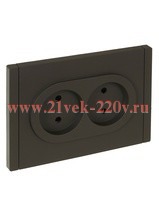 Розетка 2-я без заземления в сборе ИЭК FORTE&PIANO FP325 10А шторки автозажим серый FP-R23-10-1-K03