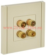 Аудиорозетка ИЭК FORTE&PIANO FP439 4 подключения ваниль FP-S40-K10