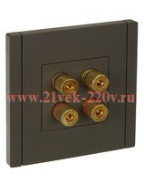 Аудиорозетка ИЭК FORTE&PIANO FP339 4 подключения серый FP-S40-K03