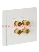 Аудиорозетка ИЭК FORTE&PIANO FP239 4 подключения белый FP-S40-K01