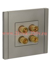 Аудиорозетка ИЭК FORTE&PIANO FP539 4 подключения сталь FP-S40-K46
