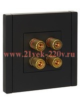 Аудиорозетка ИЭК FORTE&PIANO FP139 4 подключения черный FP-S40-K02