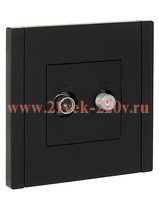Розетка двойная TV+SAT ИЭК FORTE&PIANO FP138 черный FP-AF20-O-K02