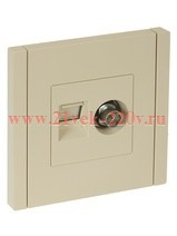 Розетка двойная TV+RJ45 кат.6 ИЭК FORTE&PIANO FP437 ваниль FP-AK20-2-K10