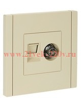 Розетка двойная TV+RJ45 кат.5E ИЭК FORTE&PIANO FP436 ваниль FP-AK20-1-K10