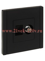 Розетка двойная TV+RJ45 кат.5E ИЭК FORTE&PIANO FP136 черный FP-AK20-1-K02