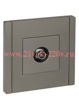 Розетка TV проходная ИЭК FORTE&PIANO FP529 сталь FP-A10-P-K46