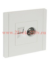 Розетка двойная TV+RJ45 кат.6 ИЭК FORTE&PIANO FP237 белый FP-AK20-2-K01