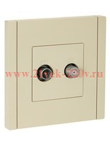 Розетка двойная TV+SAT ИЭК FORTE&PIANO FP438 ваниль FP-AF20-O-K10