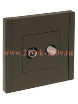 Розетка двойная TV+SAT ИЭК FORTE&PIANO FP338 серый FP-AF20-O-K03