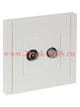 Розетка двойная TV+SAT ИЭК FORTE&PIANO FP238 белый FP-AF20-O-K01