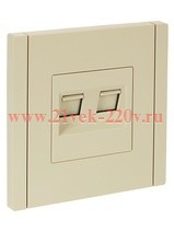 Розетка компьютерная 2-ая RJ45 кат.6 ИЭК FORTE&PIANO FP434 ваниль FP-K20-2-K10