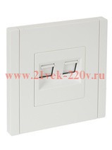 Розетка двойная RJ11+RJ45 кат.5E ИЭК FORTE&PIANO FP235 белый FP-KT20-O-1-K01