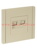 Розетка двойная RJ11+RJ45 кат.5E ИЭК FORTE&PIANO FP435 ваниль FP-KT20-O-1-K10