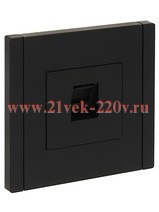 Розетка компьютерная RJ45 кат.6 ИЭК FORTE&PIANO FP131 черный FP-K10-2-K02