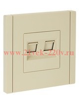 Розетка компьютерная 2-ая RJ45 кат.5E ИЭК FORTE&PIANO FP433 ваниль FP-K20-1-K10