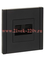 Розетка двойная RJ11+RJ45 кат.5E ИЭК FORTE&PIANO FP135 черный FP-KT20-O-1-K02
