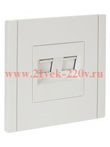 Розетка компьютерная 2-ая RJ45 кат.6 ИЭК FORTE&PIANO FP234 белый FP-K20-2-K01