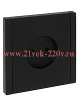 Розетка без заземления ИЭК FORTE&PIANO FP117 10А шторки черный FP-R13-10-K02
