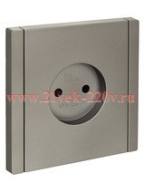 Розетка без заземления ИЭК FORTE&PIANO FP517 10А шторки сталь FP-R13-10-K46