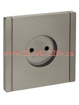 Розетка без заземления ИЭК FORTE&PIANO FP518 10А сталь FP-R10-10-K46