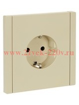 Розетка с заземлением ИЭК FORTE&PIANO 16А FP413 шторки автозажим ваниль FP-R14-16-1-K10