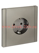 Розетка с заземлением ИЭК FORTE&PIANO FP514 16А автозажим сталь FP-R11-16-1-K46