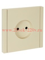 Розетка без заземления ИЭК FORTE&PIANO FP417 10А шторки ваниль FP-R13-10-K10