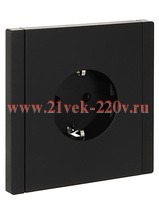 Розетка с заземлением ИЭК FORTE&PIANO 16А FP113 шторки автозажим черный FP-R14-16-1-K02