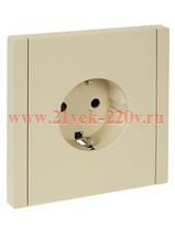 Розетка с заземлением ИЭК FORTE&PIANO 16А FP415 шторки ваниль FP-R14-16-K10