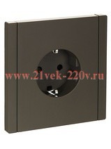 Розетка с заземлением ИЭК FORTE&PIANO 16А FP315 шторки серый FP-R14-16-K03