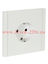 Розетка с заземлением ИЭК FORTE&PIANO 16А FP213 шторки автозажим белый FP-R14-16-1-K01
