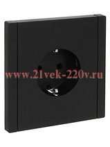 Розетка с заземлением ИЭК FORTE&PIANO FP116 16А черный FP-R11-16-K02