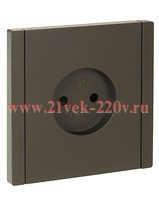 Розетка без заземления ИЭК FORTE&PIANO FP317 10А шторки серый FP-R13-10-K03