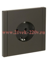 Розетка с заземлением ИЭК FORTE&PIANO 16А FP313 шторки автозажим серый FP-R14-16-1-K03