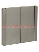 Переключатель двухклавишный с индикацией ИЭК FORTE&PIANO FP508 10А сталь FP-V22-1-10-1-K46