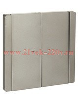 Выключатель двухклавишный с индикацией ИЭК FORTE&PIANO FP506 10А сталь FP-V20-1-10-1-K46