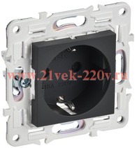 Розетка с заземлением SKANDY SK-R06G 16А шторки автозажим графит IEK