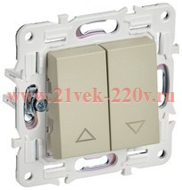Выключатель жалюзи двухклавишный кнопочный SKANDY SK-V12B 10А бежевый IEK