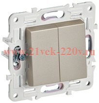 Переключатель двухклавишный SKANDY SK-V05Sh 10А шампань IEK